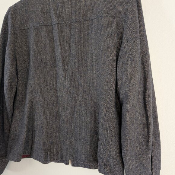 Vintage Jordan & Cole Brown Herringbone Wool Zip Up Jacket Old Money Classic S - Picture 7 of 13